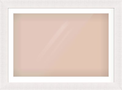 Rough Cut Effect Flat Frame for 36 × 24in artwork, with Smooth White Single Mount