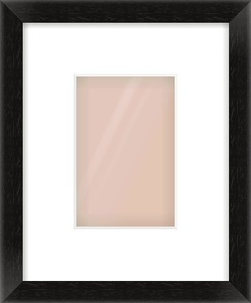 Black Wood Grain Flat Frame for 100 × 150mm artwork, with Smooth White Single Mount