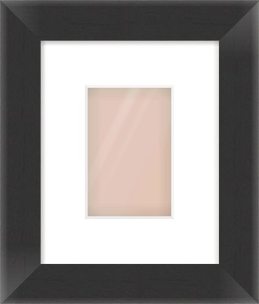 Black Reverse Frame for 100 × 150mm artwork, with Smooth White Single Mount