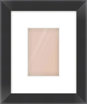 Black Flat Frame for 100 × 150mm artwork, with Smooth White Single Mount