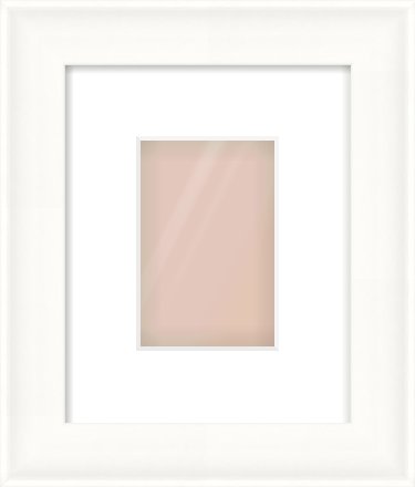 White Spoon Frame for 100 × 150mm artwork, with Smooth White Single Mount