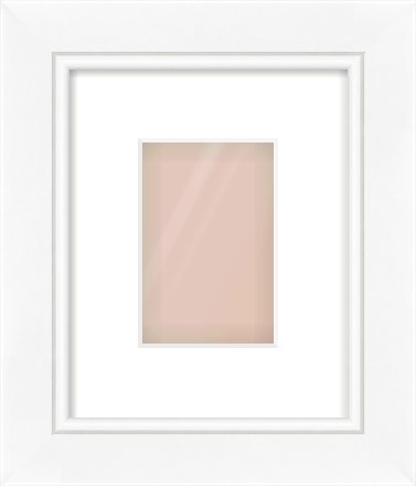White Reverse Frame for 100 × 150mm artwork, with Smooth White Single Mount