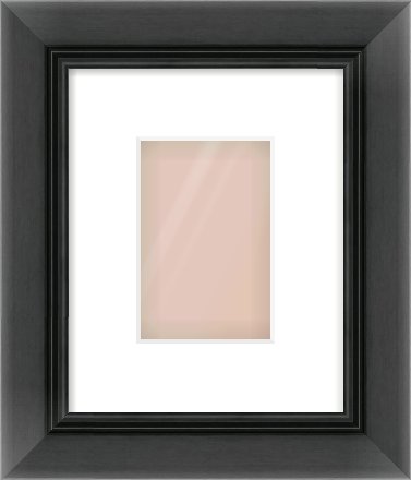 Black Reverse Frame for 100 × 150mm artwork, with Smooth White Single Mount