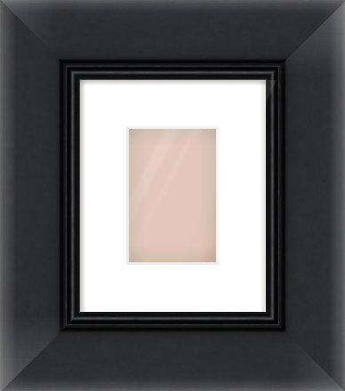 Black Reverse Frame for 100 × 150mm artwork, with Smooth White Single Mount
