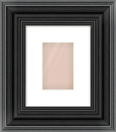 Black Spoon Frame for 100 × 150mm artwork, with Smooth White Single Mount