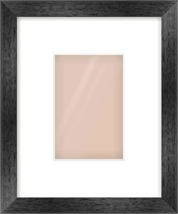 Black Flat Frame for 100 × 150mm artwork, with Smooth White Single Mount