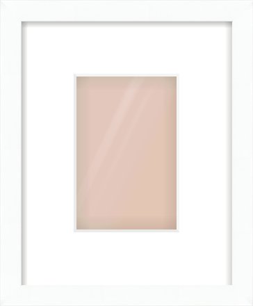 White Flat Frame for 100 × 150mm artwork, with Smooth White Single Mount