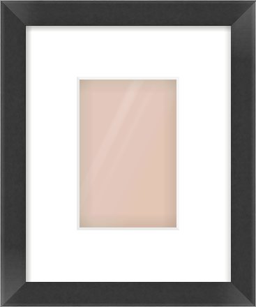 Black Flat Frame for 100 × 150mm artwork, with Smooth White Single Mount