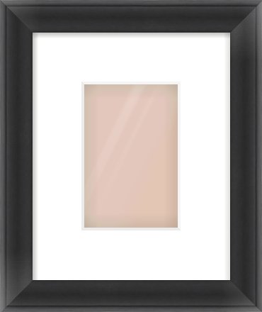 Black Scoop Frame for 100 × 150mm artwork, with Smooth White Single Mount