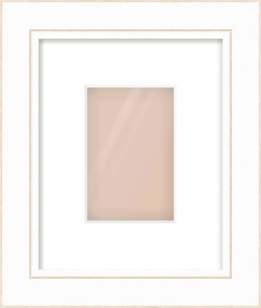White / Natural Scoop Frame for 100 × 150mm artwork, with Smooth White Single Mount