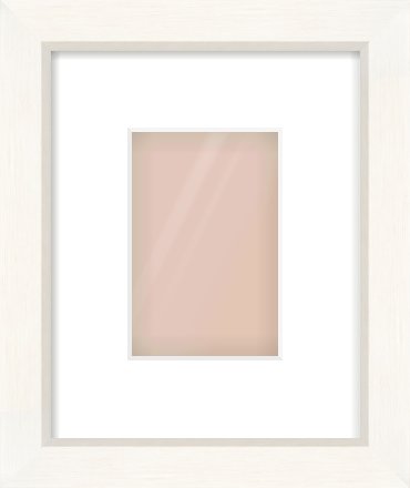 Cream Flat Frame for 100 × 150mm artwork, with Smooth White Single Mount