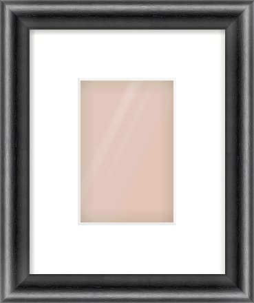 Black Cushion Frame for 100 × 150mm artwork, with Smooth White Single Mount