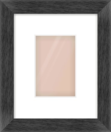 Black Flat Frame for 100 × 150mm artwork, with Smooth White Single Mount