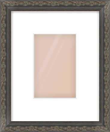 Black Scoop Frame for 100 × 150mm artwork, with Smooth White Single Mount