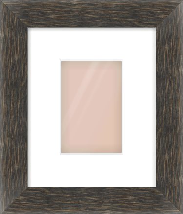 Black Flat Frame for 100 × 150mm artwork, with Smooth White Single Mount