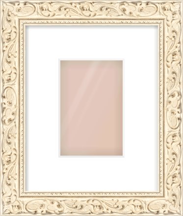 White Decorative Frame for 100 × 150mm artwork, with Smooth White Single Mount