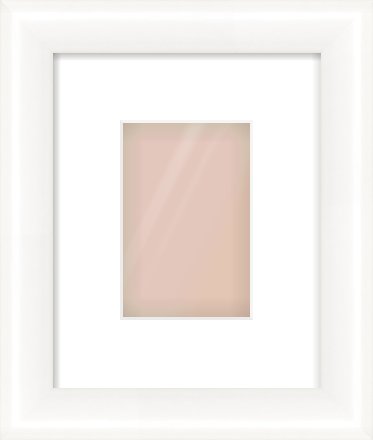 Gloss White Cushion Frame for 100 × 150mm artwork, with Smooth White Single Mount