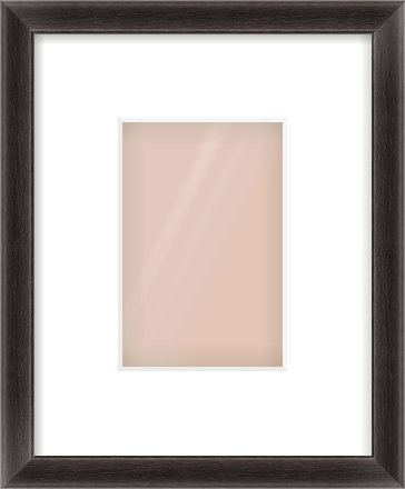 Black Cushion Frame for 100 × 150mm artwork, with Smooth White Single Mount