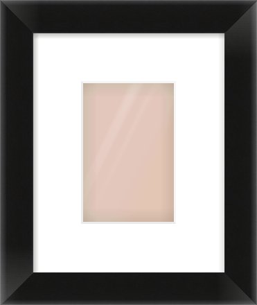 Black Flat Frame for 100 × 150mm artwork, with Smooth White Single Mount