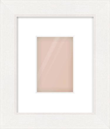 White Beveled Frame for 100 × 150mm artwork, with Smooth White Single Mount