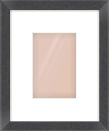 Black Flat Frame for 100 × 150mm artwork, with Smooth White Single Mount