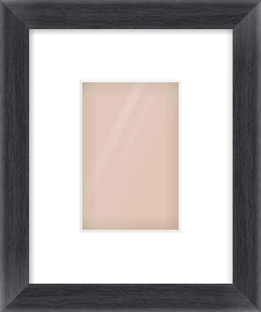Black Wood Grain Flat Frame for 100 × 150mm artwork, with Smooth White Single Mount