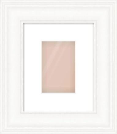 White Scoop Frame for 100 × 150mm artwork, with Smooth White Single Mount
