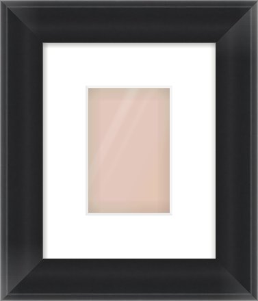 Black Cushion Frame for 100 × 150mm artwork, with Smooth White Single Mount
