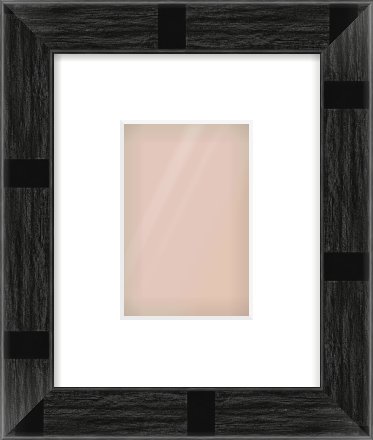 Black Flat Frame for 100 × 150mm artwork, with Smooth White Single Mount