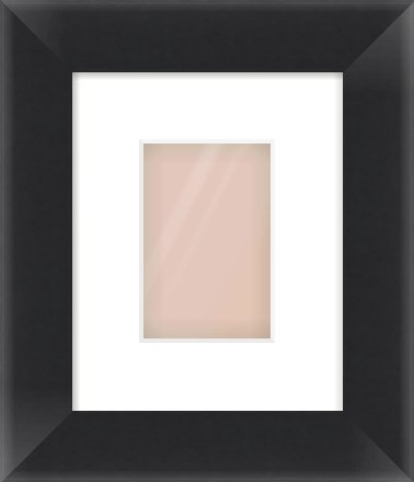 Black Flat Frame for 100 × 150mm artwork, with Smooth White Single Mount