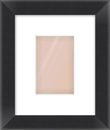 Black Flat Frame for 100 × 150mm artwork, with Smooth White Single Mount