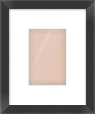 Brushed Black Flat Frame for 100 × 150mm artwork, with Smooth White Single Mount