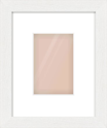 White Stain Flat Frame for 100 × 150mm artwork, with Smooth White Single Mount