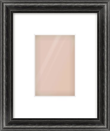 Black Cushion Frame for 100 × 150mm artwork, with Smooth White Single Mount