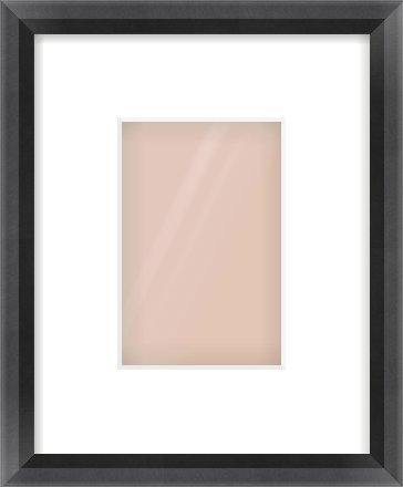 Black Angle Frame for 100 × 150mm artwork, with Smooth White Single Mount