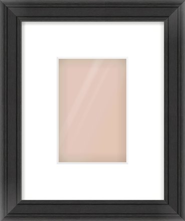 Black Scoop Frame for 100 × 150mm artwork, with Smooth White Single Mount