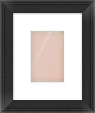 Black Scoop Frame for 100 × 150mm artwork, with Smooth White Single Mount