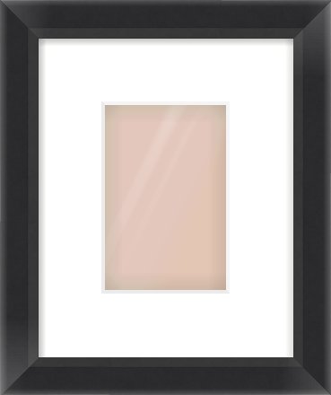 Black Angle Frame for 100 × 150mm artwork, with Smooth White Single Mount