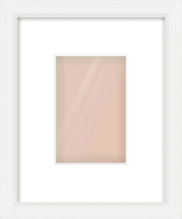 White Beveled Frame for 100 × 150mm artwork, with Smooth White Single Mount