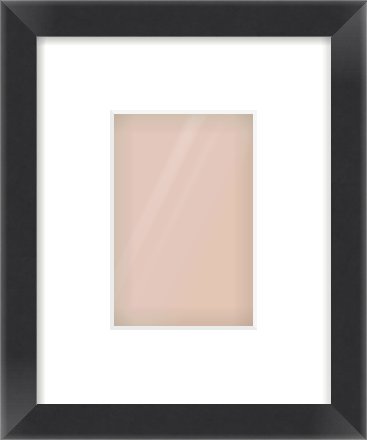 Black Flat Frame for 100 × 150mm artwork, with Smooth White Single Mount