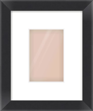 Black Flat Frame for 100 × 150mm artwork, with Smooth White Single Mount