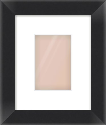 Black Flat Frame for 100 × 150mm artwork, with Smooth White Single Mount