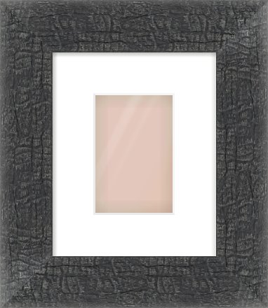 Carbon Flat Frame for 100 × 150mm artwork, with Smooth White Single Mount