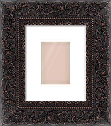 Black Reverse Frame for 100 × 150mm artwork, with Smooth White Single Mount