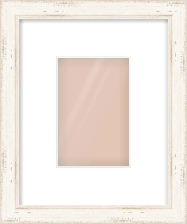 White Scoop Frame for 100 × 150mm artwork, with Smooth White Single Mount