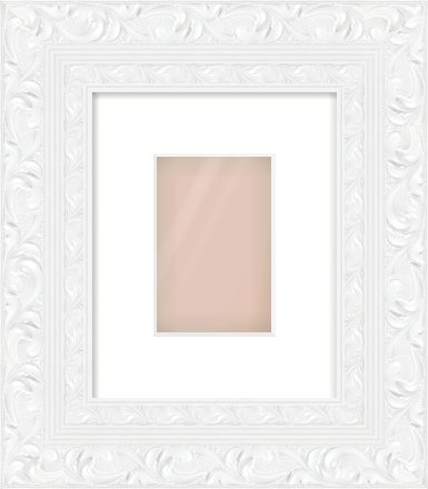 White Reverse Frame for 100 × 150mm artwork, with Smooth White Single Mount