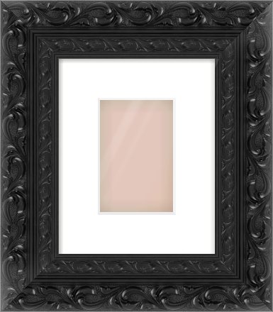 Black Reverse Frame for 100 × 150mm artwork, with Smooth White Single Mount