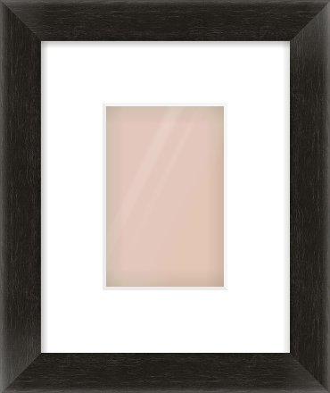 Black Grain Flat Frame for 100 × 150mm artwork, with Smooth White Single Mount