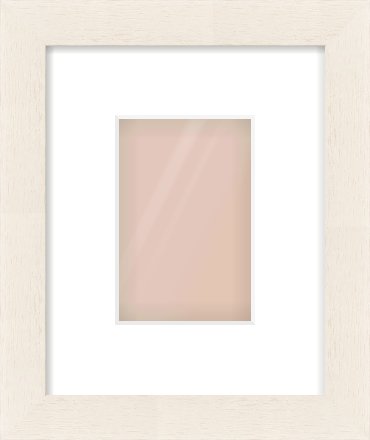 White Flat Frame for 100 × 150mm artwork, with Smooth White Single Mount