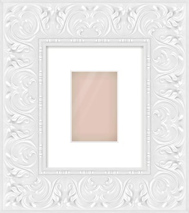 White Scoop Frame for 100 × 150mm artwork, with Smooth White Single Mount